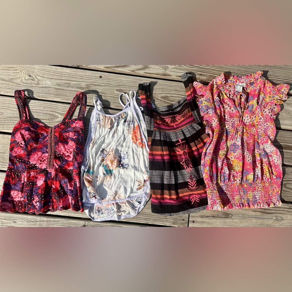 Free People Floral and Striped Women's Tops Set